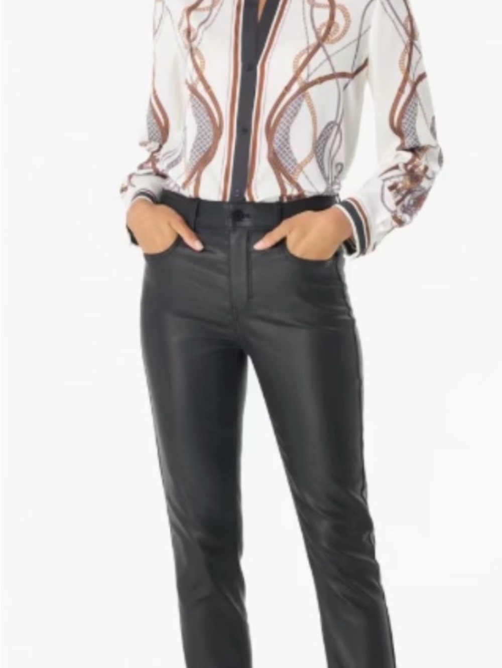 White House Black Market Black Faux Leather Skinny Pants